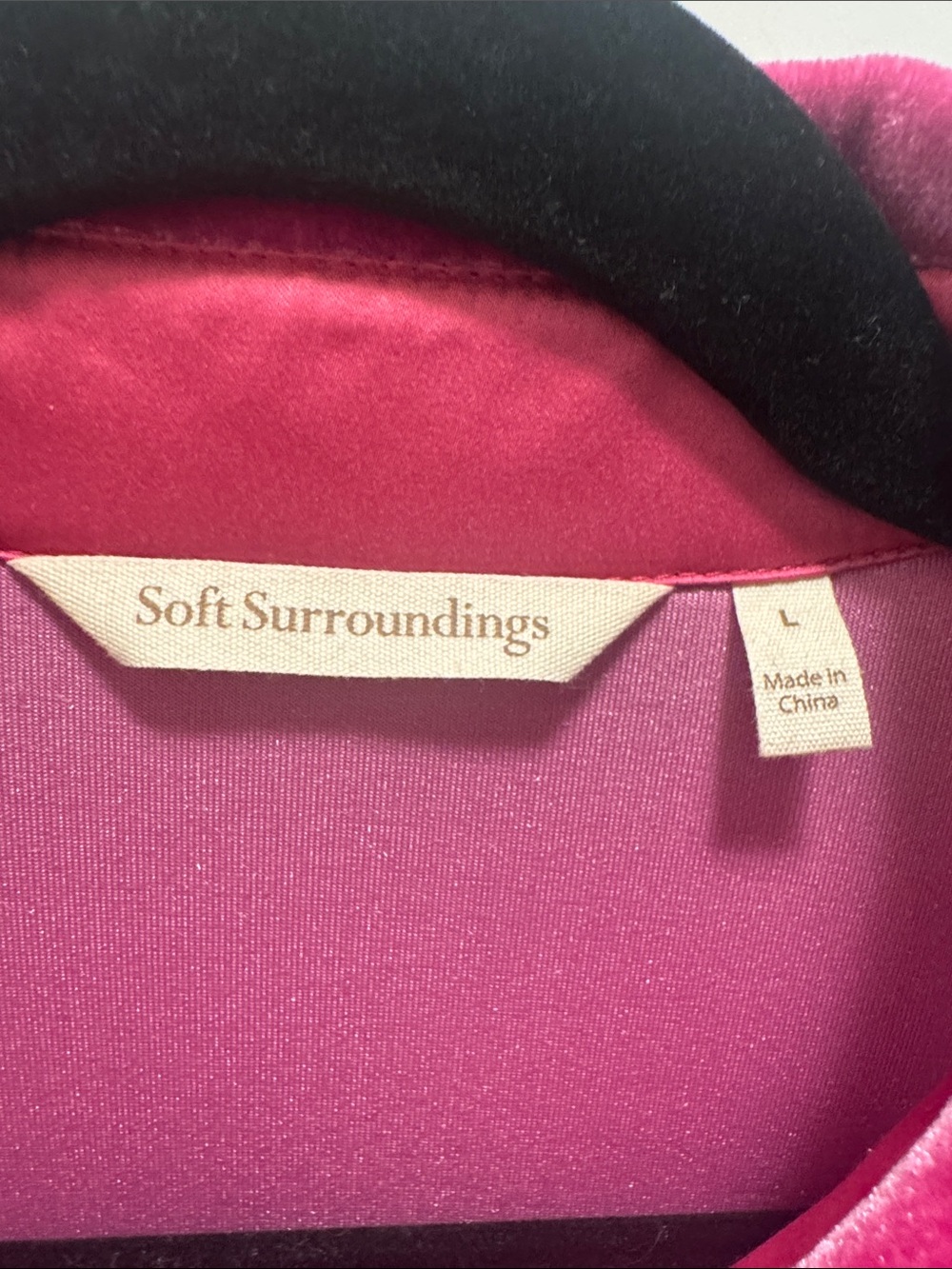Gorgeous Soft Surroundings Velvet Button-Front Tunic in Magenta. L. Like New!💕 - Picture 2 of 4